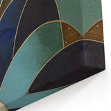 Geometric Abstract Paintings - Teal and Navy Modern Wall Art Canvas