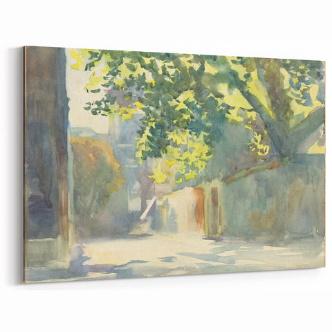 Romanticism Art - Sunlit Wall Under a Tree by John Singer Sargent