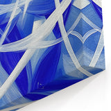 Abstract Geometric Wall Art - Blue and White Flowing Brushstrokes Canvas