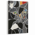 Geometric Abstract Wall Art - Black and Multicolor Modern Mosaic Canvas