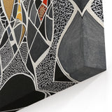 Geometric Abstract Wall Art - Black and Multicolor Modern Mosaic Canvas