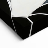 Geometric Abstract Wall Art - Black and Multicolor Modern Mosaic Canvas
