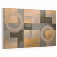 Modern Geometric Art Prints - Light Blue, Gold, and Gray Wall Canvas