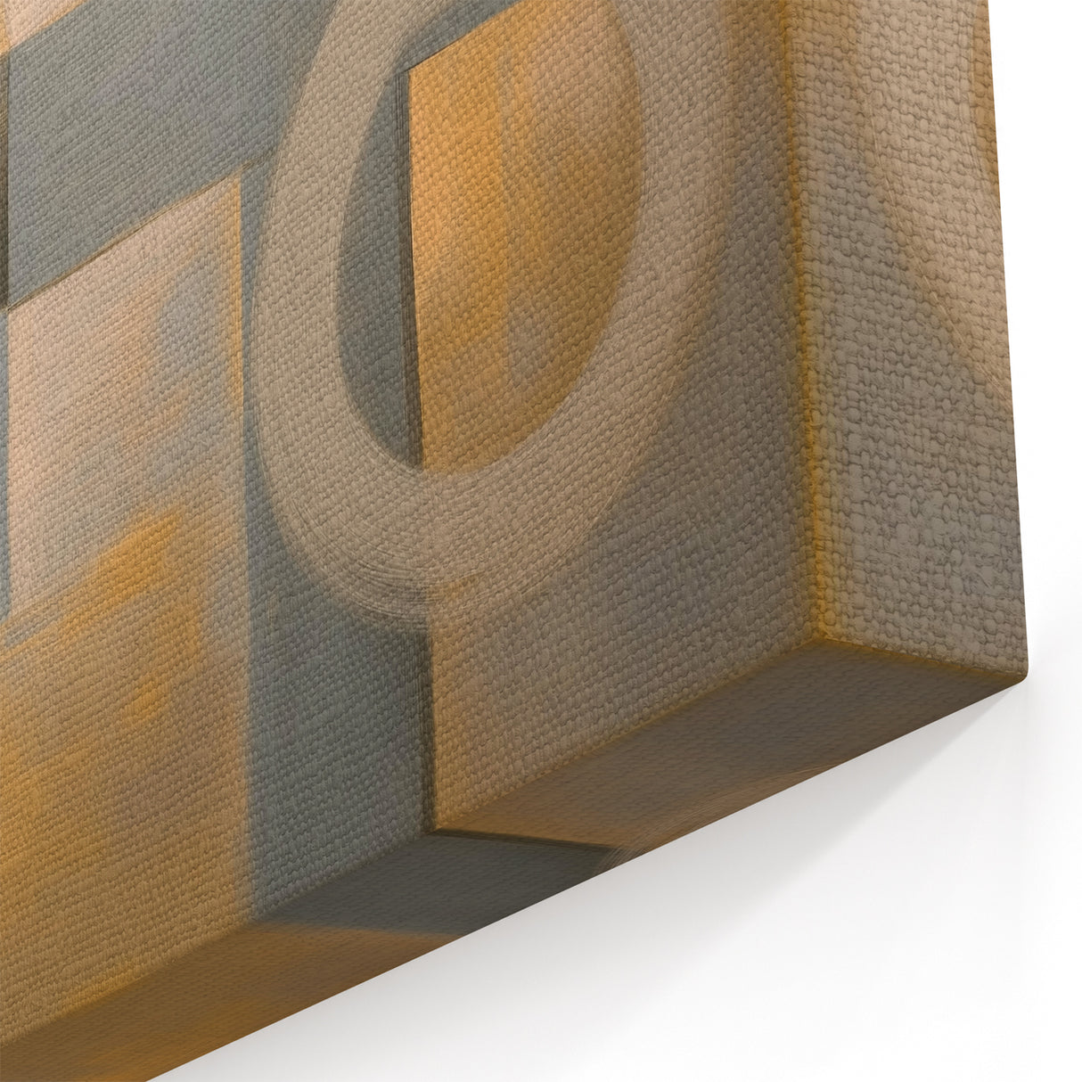 Modern Geometric Art Prints - Light Blue, Gold, and Gray Wall Canvas