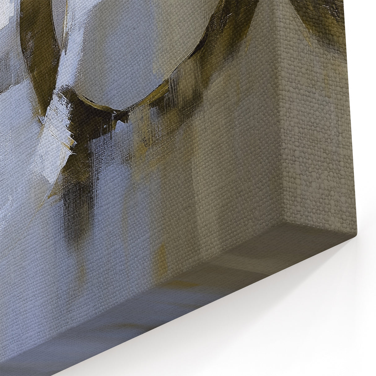 Abstract Geometric Paintings - White and Brown Circular Modern Canvas