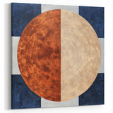 Contemporary Abstract Canvas - Geometric Wall Art in Navy and Bronze