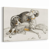 Romanticism Art - Elegant Dog Illustration on Canvas Print