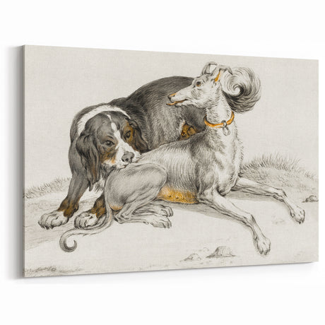 Romanticism Art - Elegant Dog Illustration on Canvas Print