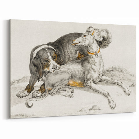 Romanticism Art - Elegant Dog Illustration on Canvas Print