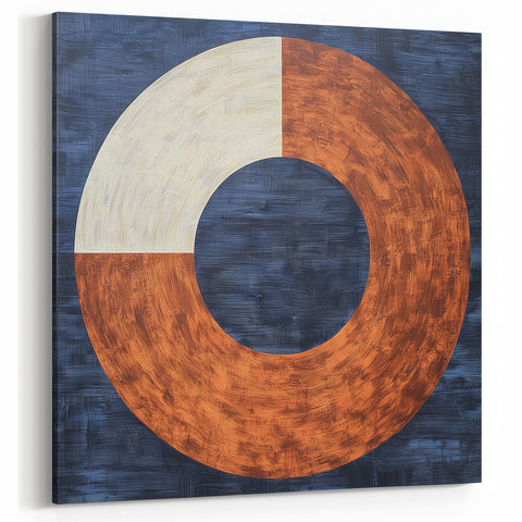 Geometric Wall Art - Abstract Circular Design in Bronze and Cream