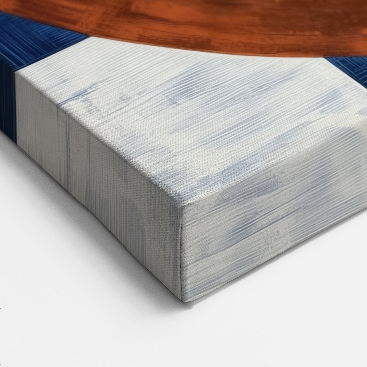 Abstract Geometric Wall Art - Bronze Circle with Navy and White Design