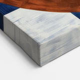 Abstract Geometric Wall Art - Bronze Circle with Navy and White Design