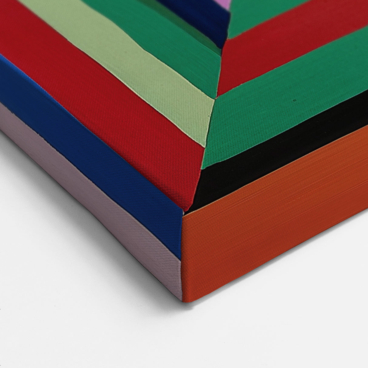 Abstract Geometric Wall Art - Vibrant Striped Square with Multicolor Design