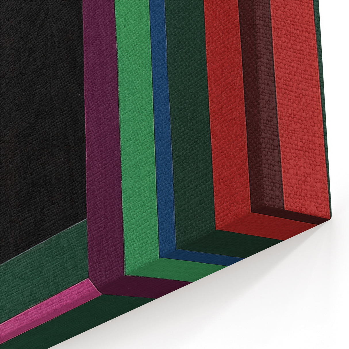 Abstract Geometric Wall Art - Colorful Striped Square with Black Center