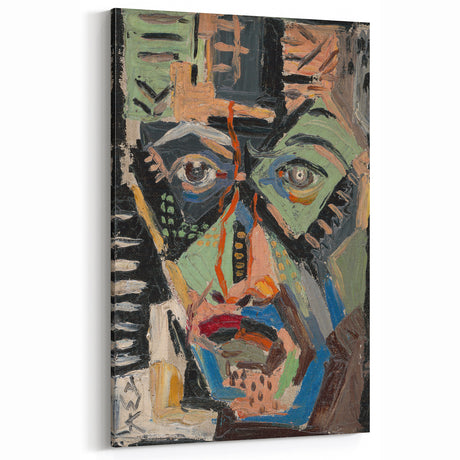 Man’s Face - Bold and Vibrant Expressionist Portrait by Weisz-Kubínčan