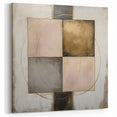Abstract Geometric Wall Art - Neutral Tones with Gold and Circular Accents