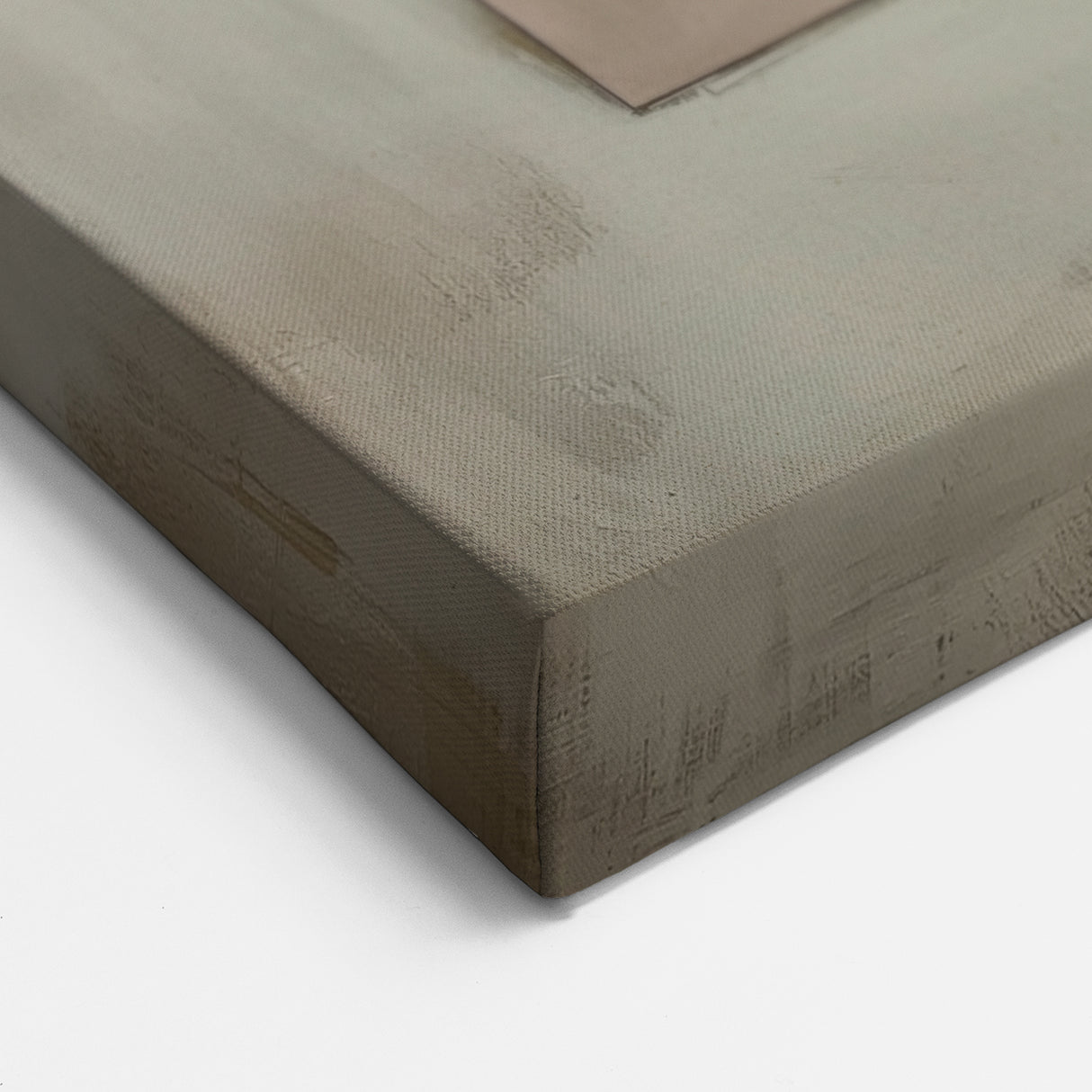 Abstract Geometric Wall Art - Neutral Squares with Gold Circular Details