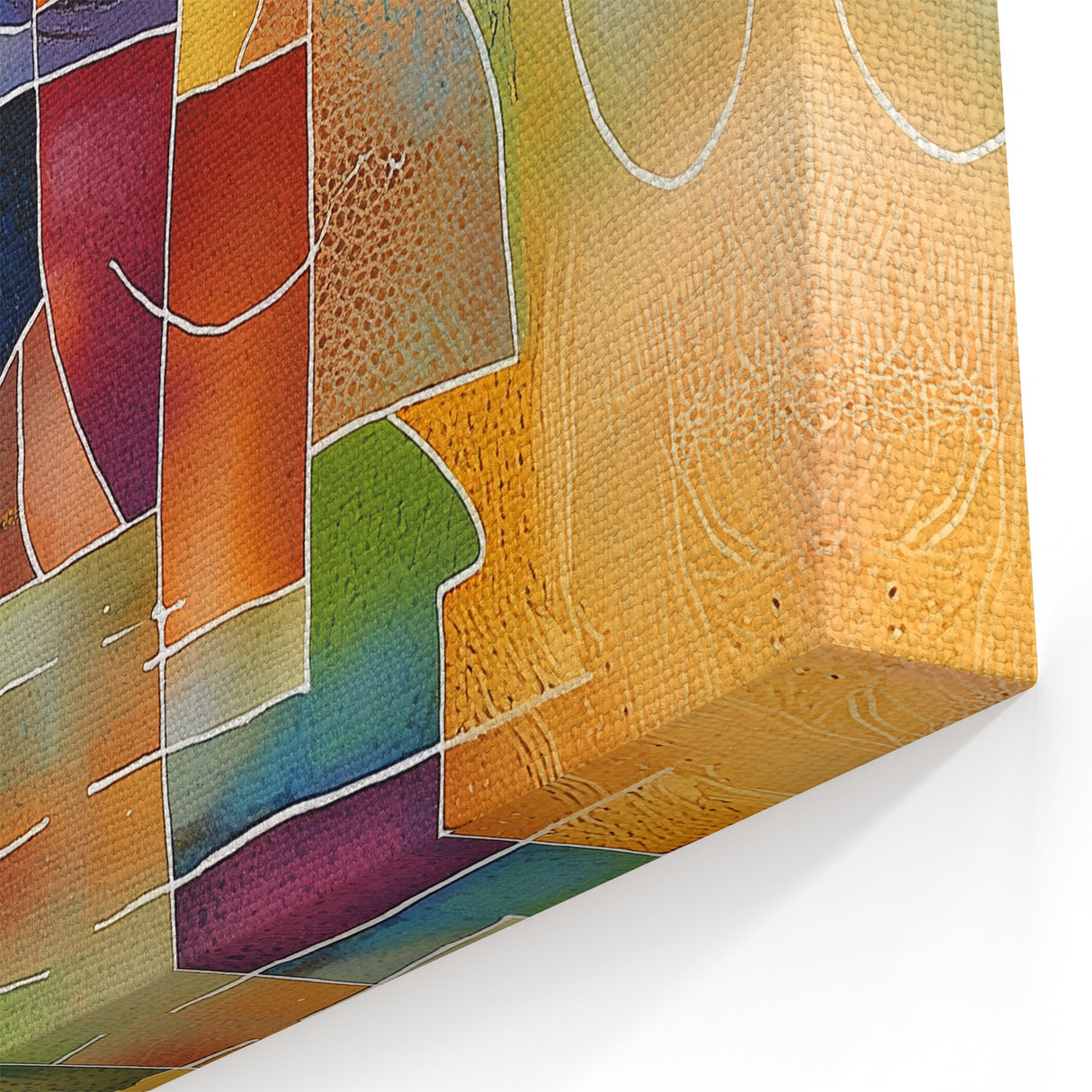 Vibrant Abstract Geometric Wall Art - Multicolor Shapes and Textures