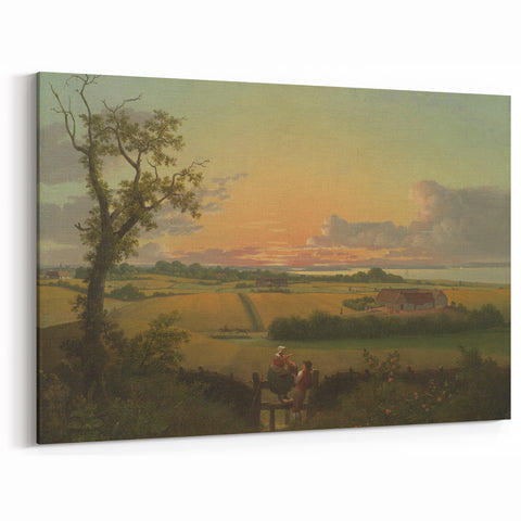 Classic Romantic Paintings - Danish Landscape with Stone Canvas Art