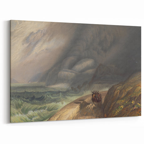 Classic Romantic Paintings - Penmaenmawr Stormy Landscape Canvas Art