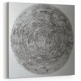 Monochrome Geometric Wall Art - Black and White Circular Line Design