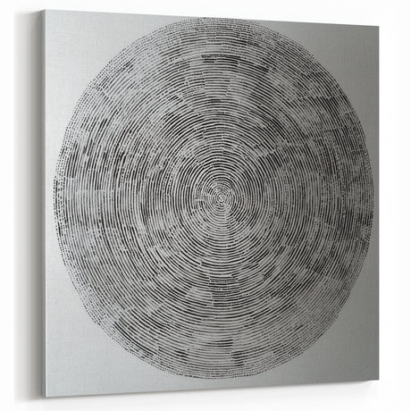 Monochrome Geometric Wall Art - Black and White Circular Line Design