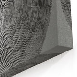 Monochrome Geometric Wall Art - Black and White Circular Line Design