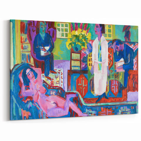 Expressionism Wall Art - Vibrant Bohemian Interior Scene Painting