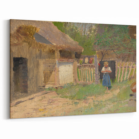 Romantic Art Prints: "Girl in a Farmyard" by László Mednyánszky