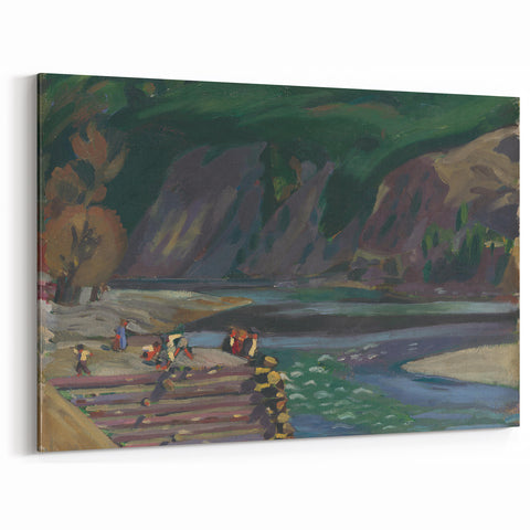 Expressionism Wall Art - River Scene in Dolný Kubín Landscape