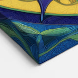 Abstract Geometric Paintings - Blue and Yellow Mandala Wall Art