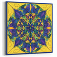Abstract Geometric Paintings - Vibrant Yellow and Blue Mandala Art