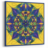 Abstract Geometric Paintings - Vibrant Yellow and Blue Mandala Art
