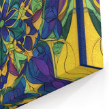 Abstract Geometric Paintings - Vibrant Yellow and Blue Mandala Art