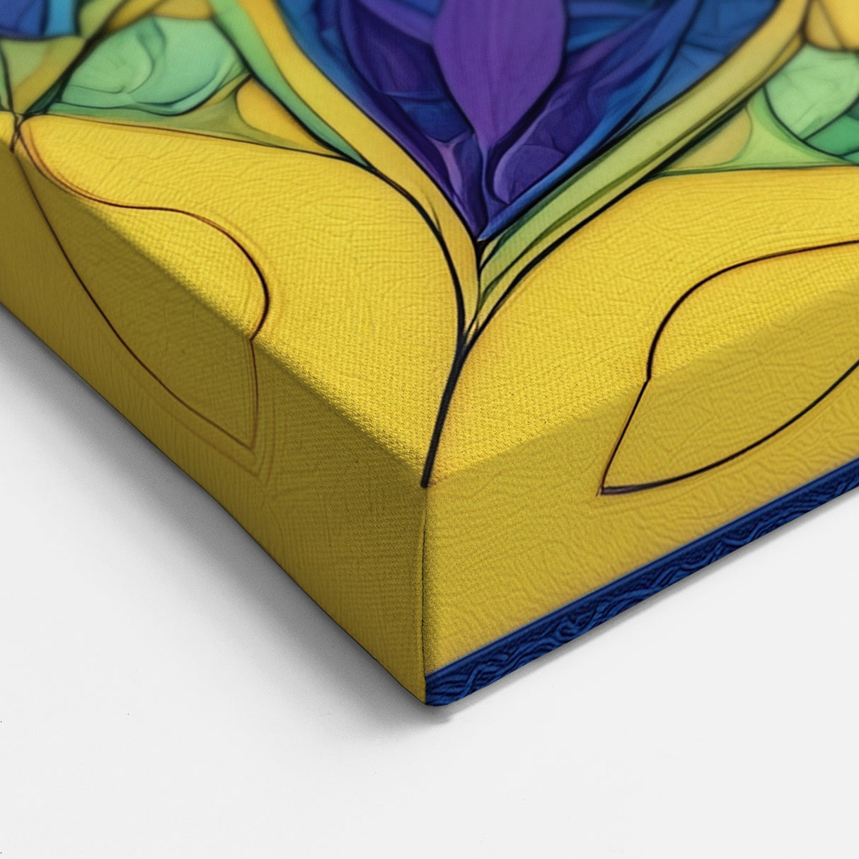 Abstract Geometric Paintings - Vibrant Yellow and Blue Mandala Art