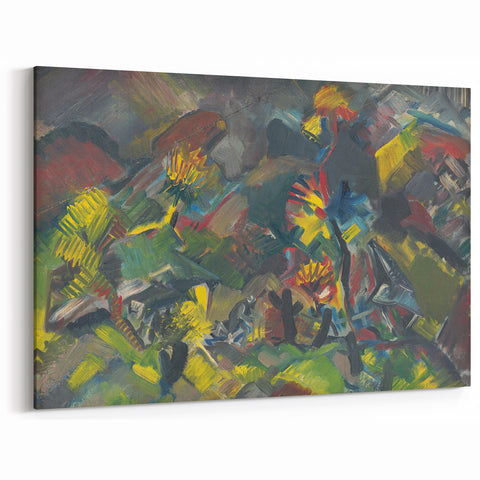 Abstract Expressionist Floral Landscape Wall Art - Vibrant Modern Decor