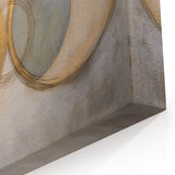 Abstract Geometric Paintings - Gold and Beige Circular Wall Art