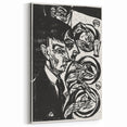 Expressionist Monochrome Dinner Scene Wall Art - Bold Black & White Design