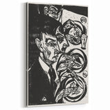Expressionist Monochrome Dinner Scene Wall Art - Bold Black & White Design