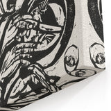 Expressionist Monochrome Dinner Scene Wall Art - Bold Black & White Design