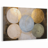 Abstract Geometric Wall Art - Gold and Neutral Circular Design