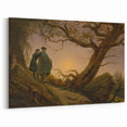 Romanticism Art - Two Men Contemplating the Moon - Classic Nightscape