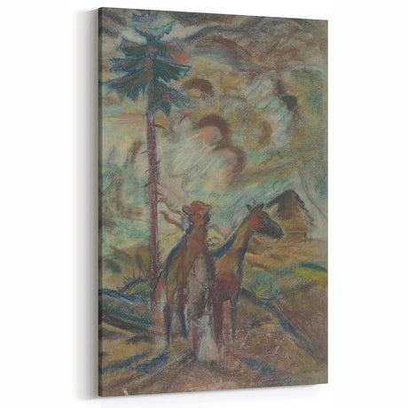 Expressionist Equestrian Landscape Wall Art - Dreamy Scenic Design