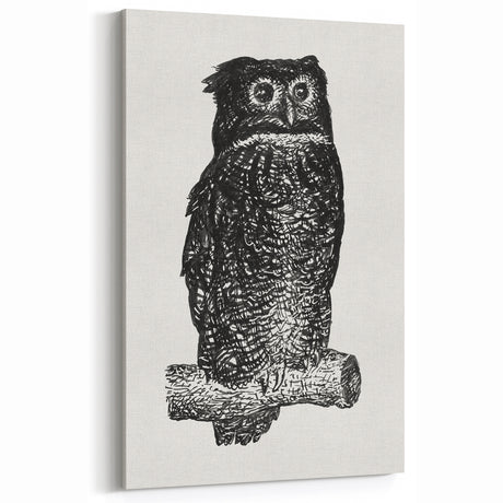 Expressionist Owl Wall Art - Bold Black & White Nature-Inspired Design