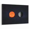 Sun and Moon Wall Art - NASA Space Exploration Canvas Print