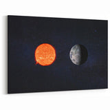 Sun and Moon Wall Art - NASA Space Exploration Canvas Print