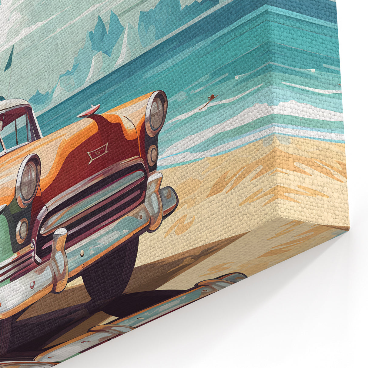 Vintage Car Service Vehicles Wall Art - Coastal Retro Automotive Print