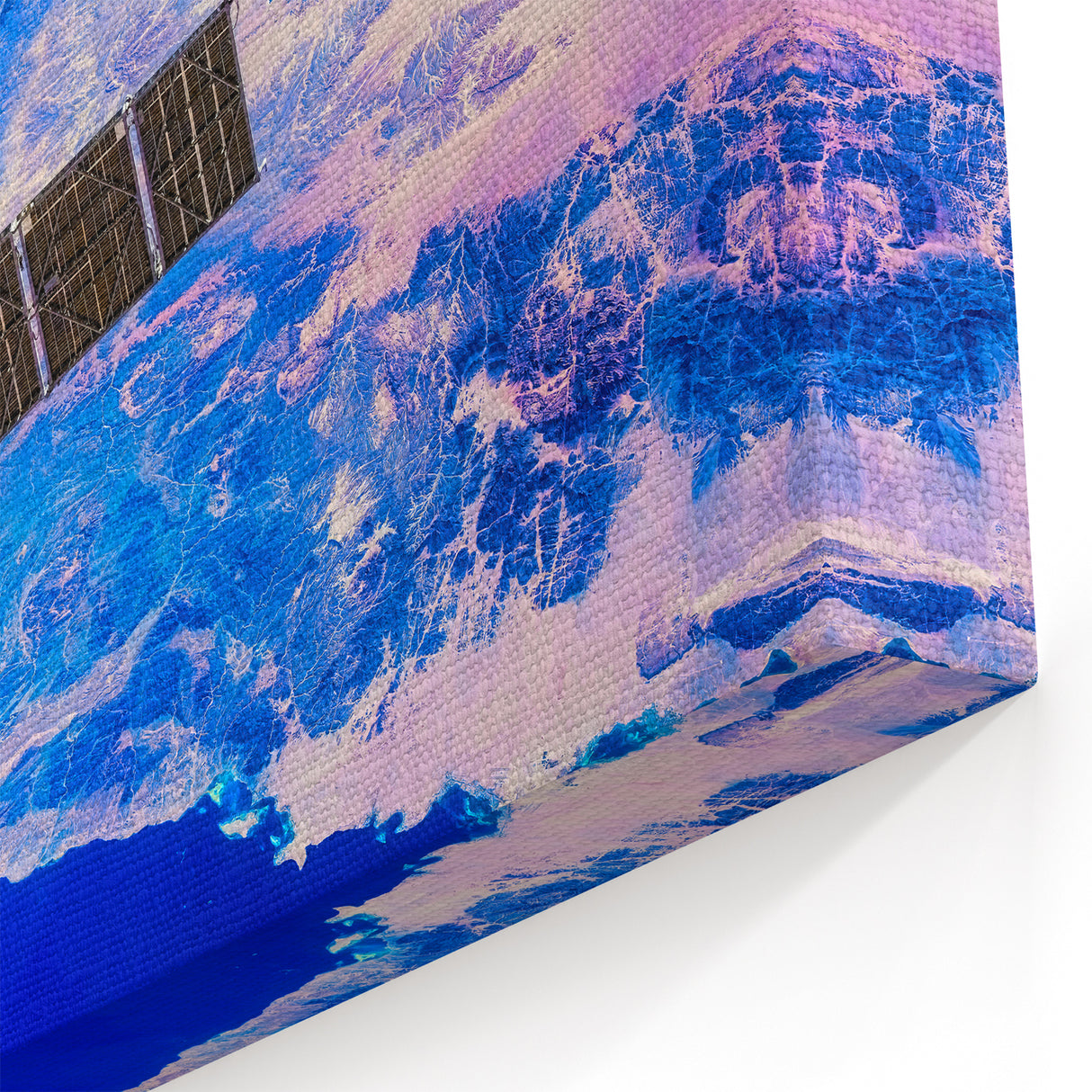 Satellite Over Earth Wall Art - Vibrant NASA Exploration Canvas