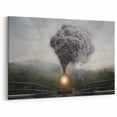 Vintage Train Service Vehicles Wall Art - Emergency Vehicles Canvas Print
