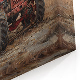 Vintage Tractor Service Vehicles Wall Art - Rustic Emergency Vehicle Print